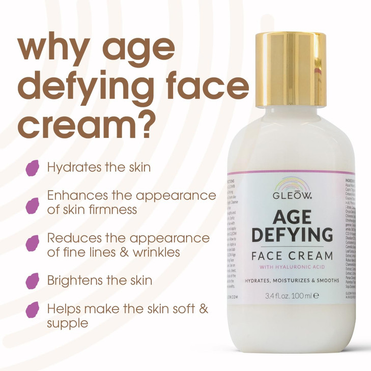 GLEOW Hydrating Day Night Face Cream for Women Face Moisturizer with Hyaluronic Acid Hydrating Moisturizer for Dry Skin