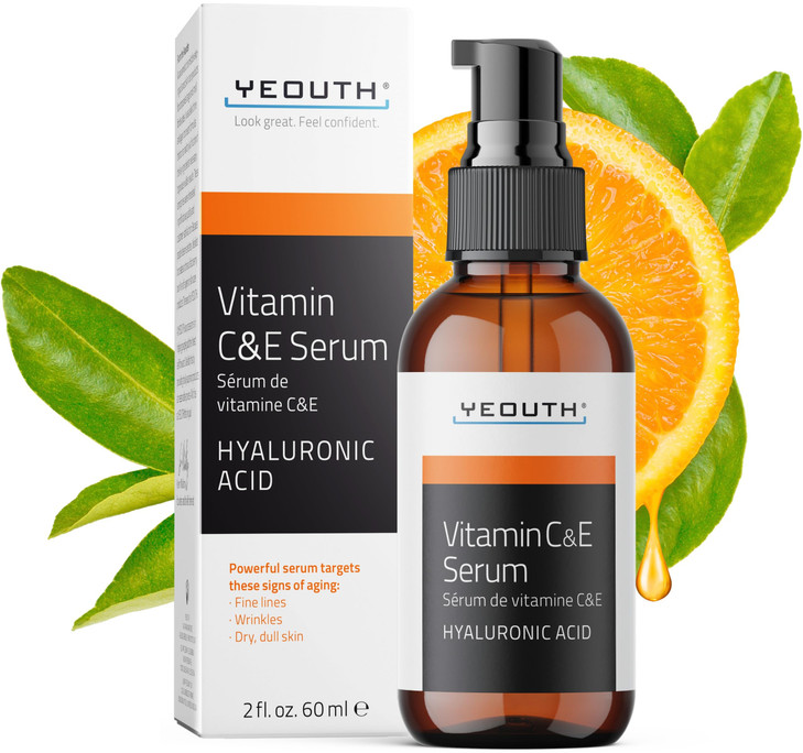 YEOUTH Vitamin C Serum for Face with Hyaluronic Acid Hydrating Face Serum for Women Facial Serums Targets Appearance of