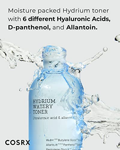 COSRX Hydrium Watery Toner 280ml 946 floz Moisturizing Korean Toner Hyaluronic Acid Allantoin Panthenol Korean Skin Care