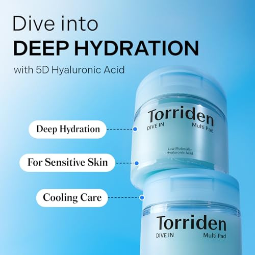Torriden DIVE IN Multi Pad 80 pads Serum infused Facial Pads for Cooling Soothing Hydrating Spot Masking Hyaluronic Acid