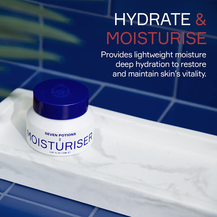 SEVEN POTIONS Anti Ageing Moisturizer for Men 169 FL OZ Fragrance Free Fast Absorbing Face Cream Helps Prevent Fine Line