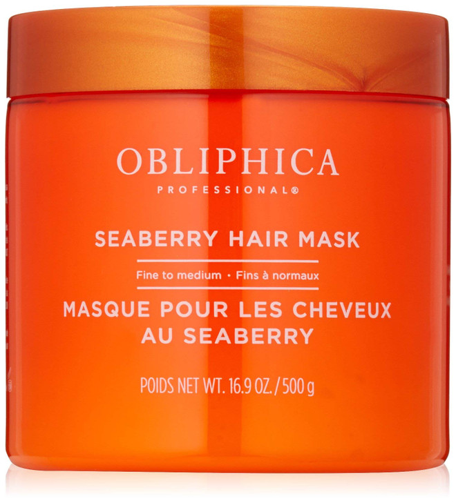 Obliphica Seaberry Hair Mask Deep Conditioning Hydrating Treatment for Dry and Damaged Hair Fine Frizzy and ColorTreated