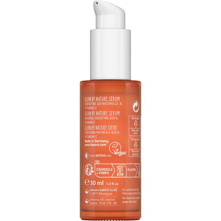 lavera Glow by Nature Serum Face Serum with Q10 Vitamin C for a Radiant Complexion Moisturizing Facial Serum Anti Wrinkl