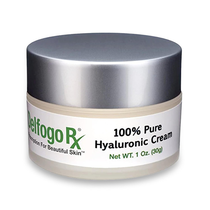 Delfogo Rx 100 Pure Hyaluronic Acid Cream for Face Deep Hydration Moisturizer for Dry Skin Anti Aging Facial Plumping Da