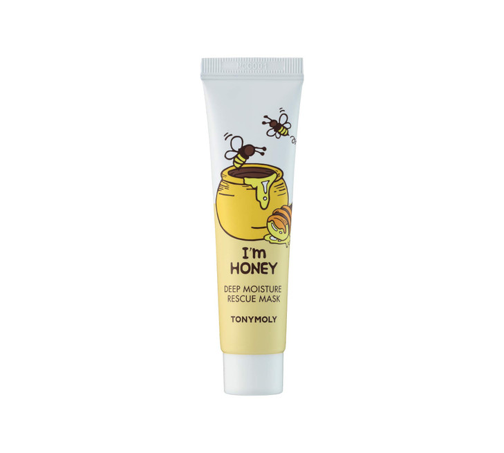 TONYMOLY Im Honey Deep Moisture Rescue Mask Travel Size Korean Sleeping Mask for Dry Skin Honey Propolis Extracts Provid