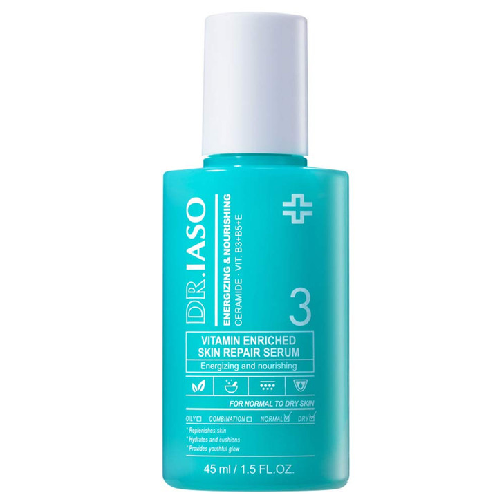 IASO Vitamin Enriched Skin Repair Serum Highly Concentrated Multivitamin Serum Vegetable Oils Korean Skin Care 15 oz
