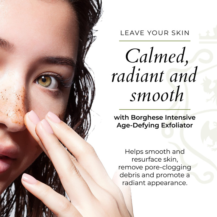 Borghese Intensive Age Defying Exfoliator Weekly Foaming Facial Exfoliator Scrub with Peptides Hyaluronic Acid for Smoot
