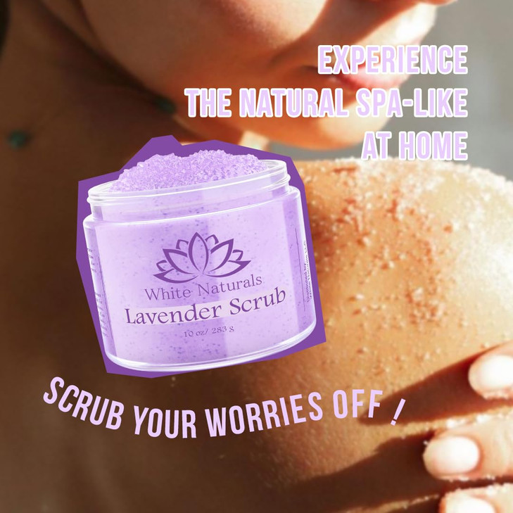 Lavender Oil Body Scrub Organic Exfoliator for Soft Skin Pure Exfoliate Deep Cleanse Natural Women Exfoliating Dead Sea