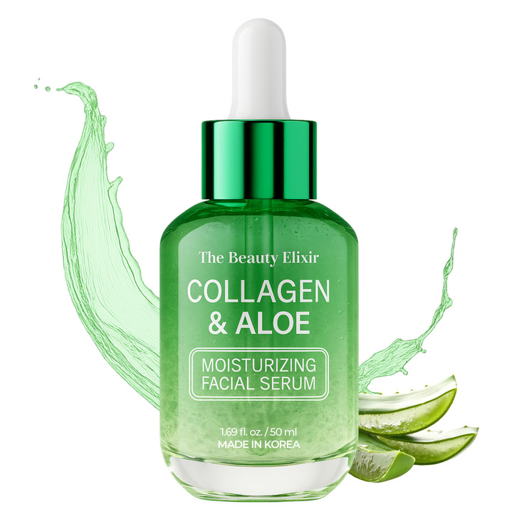 The Beauty Elixir Aloe Collagen Serum For Face Dermatologist Tested AntiAging Ultra Hydrating Aloe Vera Gel For Face Nat