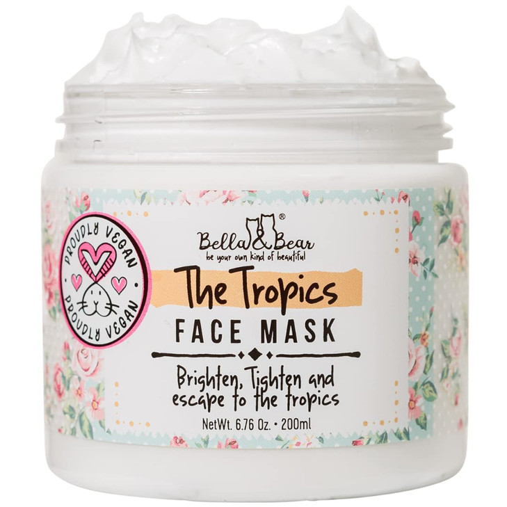Bella Bear the tropics face mask White 77 Ounce