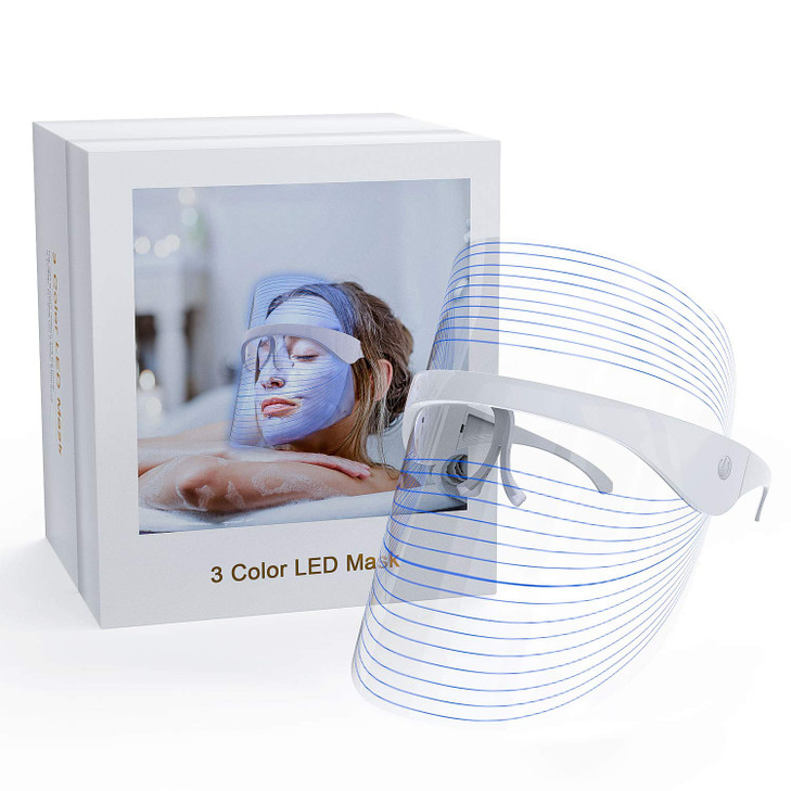 NUFR LED facial light therapy mask 3 Colors Light Facial Photon Beauty Device for Facial Rejuvenation Anti Aging HK207