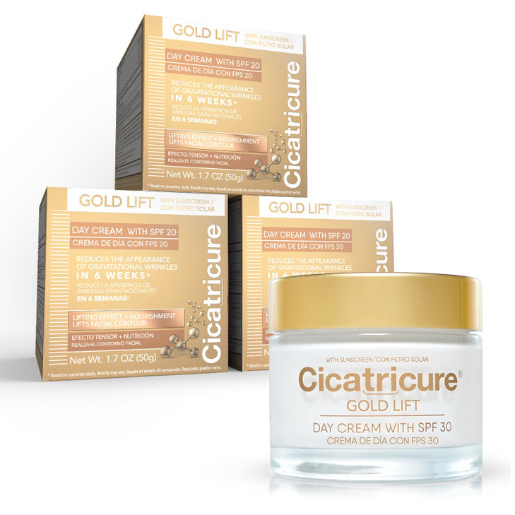 Cicatricure Gold Lift Day Cream Anti Aging Face Moisturizer with SPF 30 Hydrating Skin Care with Gold Calcium Silicon to