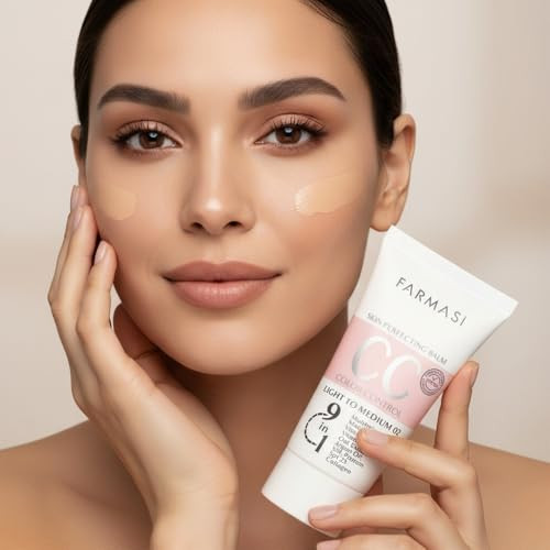 FARMASi CC Color Correcting Cream Tinted Moisturizer Makeup Base with SPF 25 Lightweight Buildable Coverage Natural Flaw