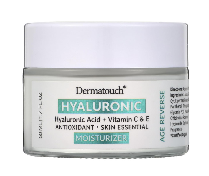 DERMATOUCH Hyaluronic Moisturizer With Hyaluronic Acid Vitamin C A E and Rose Extract Daily Hydrating Cream With Vitamin