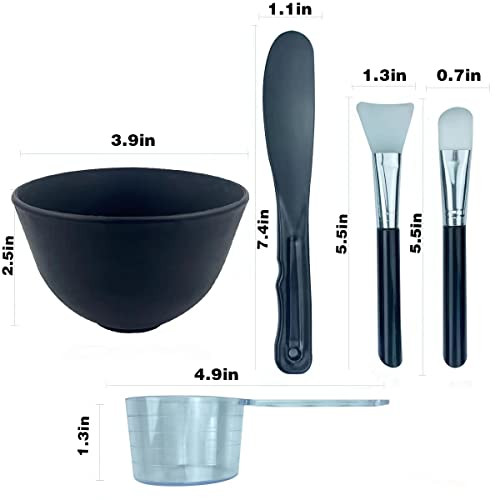 Face Mask Mixing Bowl Set 5IN 1 SPA Quality Face Mask Tool Kit with Silicone Face Mask Brush ApplicatorPremium Soft Face