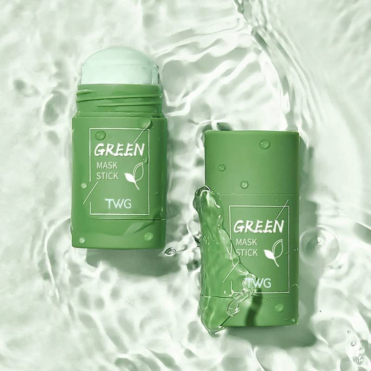SULLMAR 2PACK Girl Green Tea Solid Mask Green Tea Mask Stick Deep Cleaning Mud Mask Stick Oil Control Eggplant Masks Pur