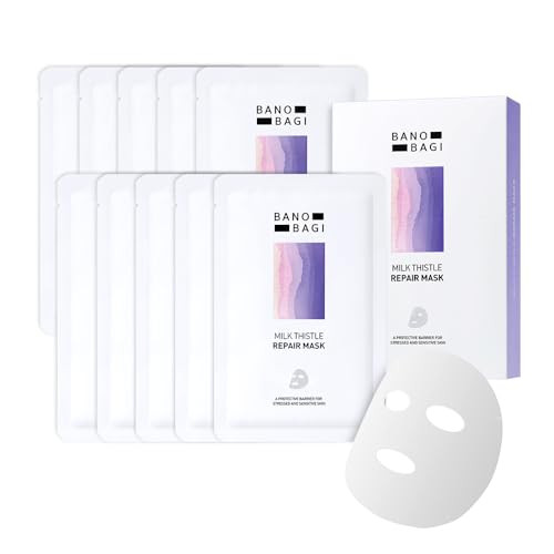 Banobagi Milk Thistle Repair Face Mask Korean Skin Care with Centella Hyaluronic Acid Adenosine Hydrating Soothing Sheet