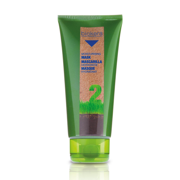 SALERM Moisturizing Mask Biokera Natura 200 ml Ideal for Dry or Dehydrated Hair with Wheat Germ Oil Deep Hydration Smoot