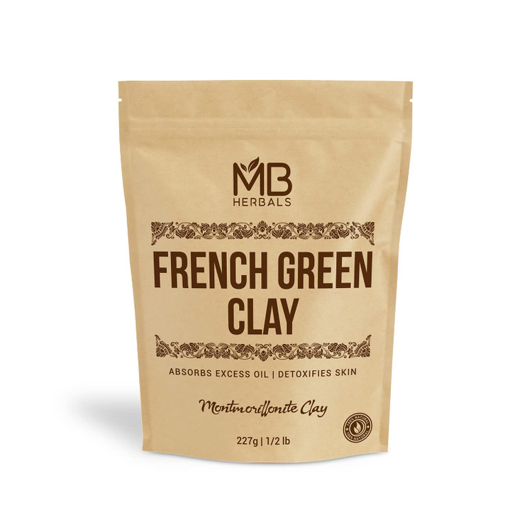 MB Herbals French Green Clay 8 oz 05 lb 227 Gram 100 Pure Montmorillonite Clay Absorbs Excess Oil Detoxifies Skin Recomm