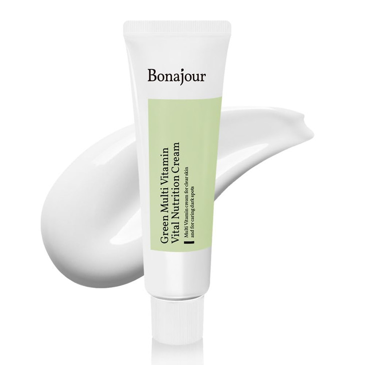 BONAJOUR Vegan Natural Green Multi Vitamin Moisturizing Cream for Face 70 Vitamin Anti Aging Brightening Remove Dark Spo