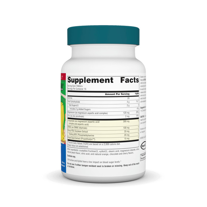 Source Naturals Attentive Child Chewable Wafers for Brain Metabolism Support - 30 Fruit Wafers