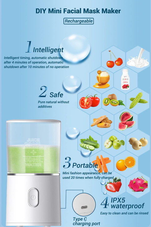WAONIQ Face Mask Maker Machine DIY Natural Fruit Vegetable Mask with 32Pcs Collagen Automatic Facial Skin Care Machine f