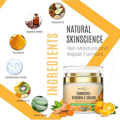 Turmeric Face Cream 30 Vitamin C Glow Boosting Moisturizer Skin Repairing Hydrating with Organic Ingredients AntiAging F