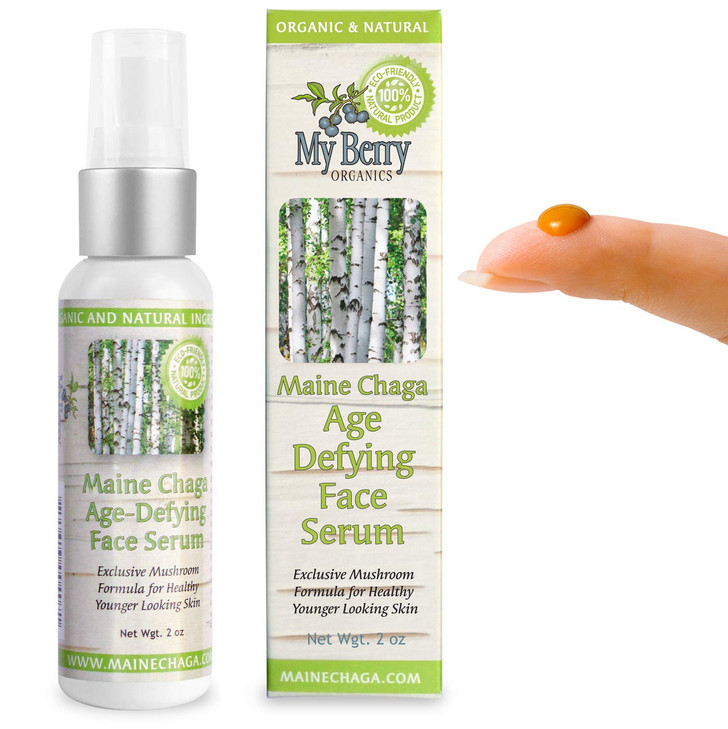 Maine Chaga AgeDefying Face Serum by My Berry Unique AntiAging Formula Helps Reduce Fine Lines Wrinkles Powerful Antioxi