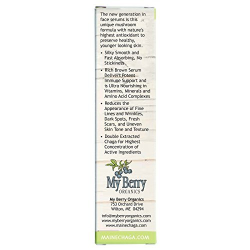 Maine Chaga AgeDefying Face Serum by My Berry Unique AntiAging Formula Helps Reduce Fine Lines Wrinkles Powerful Antioxi