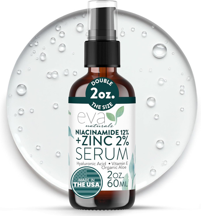 Niacinamide 12 Serum for Face wZinc Hyaluronic Acid Vitamin B3 E Pore Minimizer for Dark Spot Corrector Even Skin Tone O