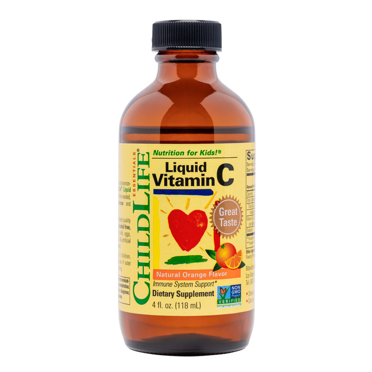 CHILDLIFE ESSENTIALS Liquid Vitamin C - Pure Vitamin C Liquid Supplement for Kids, Immune System Support, Great Taste - Natural Orange, 4 Fl Oz (Pack online at globaldelivered