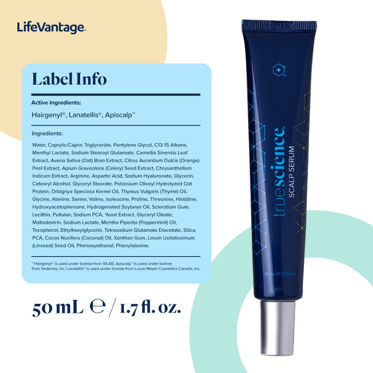 TrueScience by LifeVantage Hair Growth Serum 50ml Supports Healthy Hair Moisturizes Dry Scalp with NRF2 Formula Clean Fr