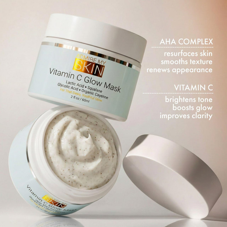 Vitamin C Mask for Face Brightening Face Masks Skin Care Contains Glycolic Acid and Lactic Acid Squalane Oil Hydrating B