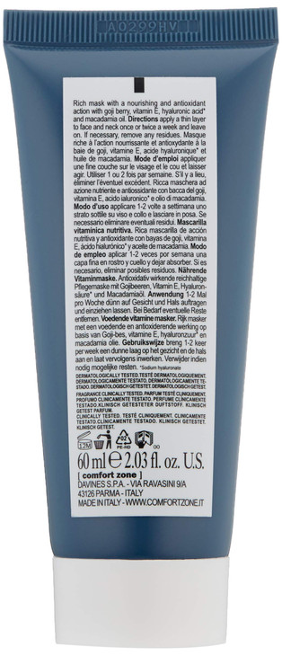 comfort zone Renight Mask Nourishing Vitamin Face Mask Leave On Night Treatment Antioxidant Clean Beauty Vegan Organic G