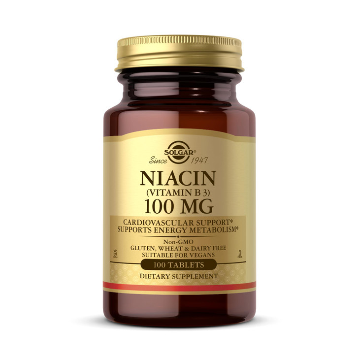 Solgar Niacin (Vitamin B3) 100 mg - 100 Tablets - Supports Energy Metabolism - Non-GMO, Vegan, Gluten Free, Dairy Free, Kosher - 100 Servings