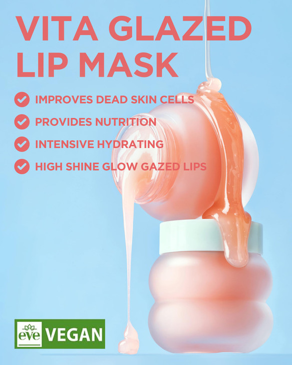 TOCOBO Vita Glazed Lip Mask Vegan Overnight Lip Sleeping Mask for Dry Chapped Lips PHA Lactobionic Acid Gentle Exfoliati