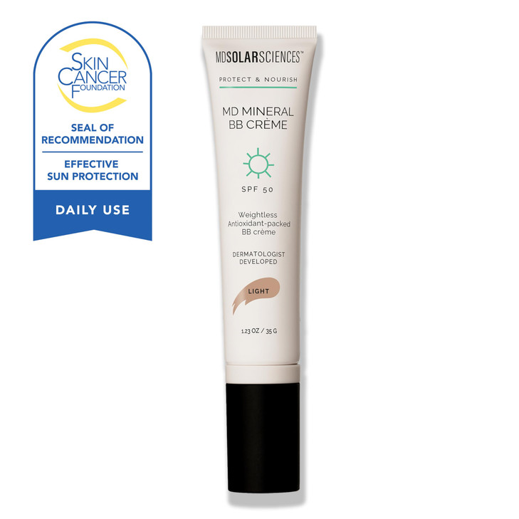 MDSolarSciences Mineral BB Creme SPF 50 Hydrating Sheer Tinted Mineral Sunscreen with Niacinamide Caffeine Squalane Blur