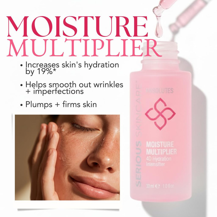 Serious Skincare Hyaluronic Acid Serum for Face Absolutes Moisture Multiplier Plumping Hydrating AntiAging Visually Redu