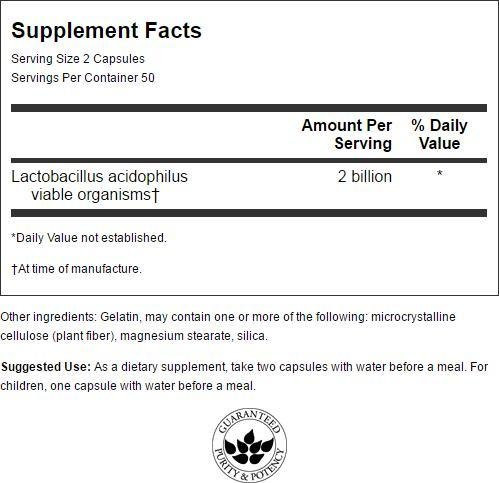 Swanson Lactobacillus Acidophilus 2 Billion Cfu 100 Capsules online at globaldelivered
