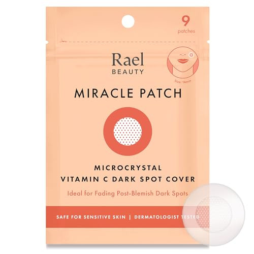 Rael Pimple Patches Miracle Microcrystal Vitamin C Dark Spot Cover Hydrocolloid Patch with Glutathione and Niacinamide K