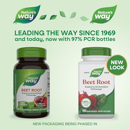 Nature's Way Beet Root Capsules, Supports Antioxidant Pathways*, Helps Neutralize Free Radicals*, 1000 mg per 2-Capsule Serving, Vegan, 100 Count (Pa online at globaldelivered