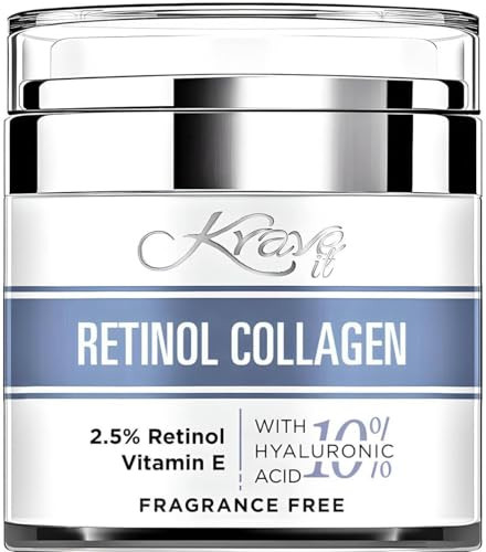 Day Night Face Cream 25 Retinol Collagen Hydrating Moisturizer Natural Anti Aging Cream with 10 Hyaluronic Acid Vitamin