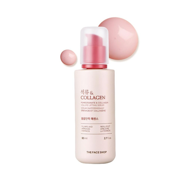 The Face Shop Pomegranate Collagen Volume Lifting Serum Helps Skin Look Firm Supple Reduces Fine Lines Wrinkles Improves
