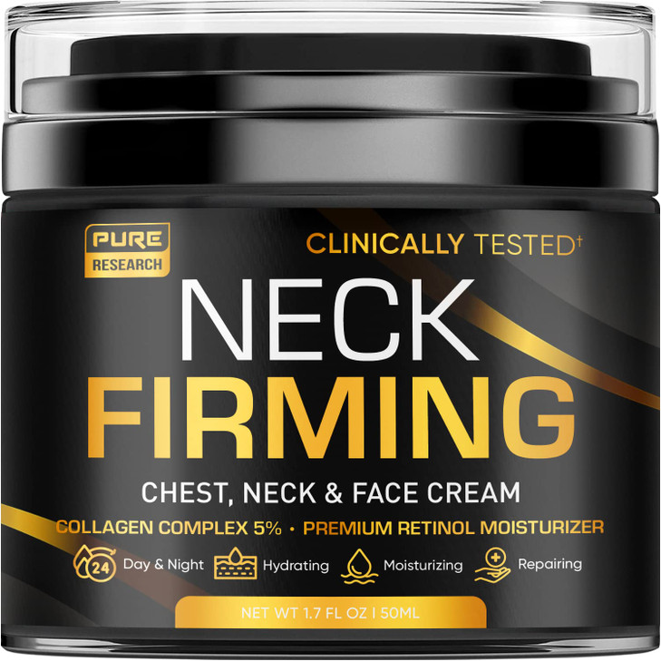 PURE RESEARCH Neck Firming Cream Anti Wrinkle Cream Day Night Face Neck and Dcollet Cream Moisturizing Lifting Hydrating