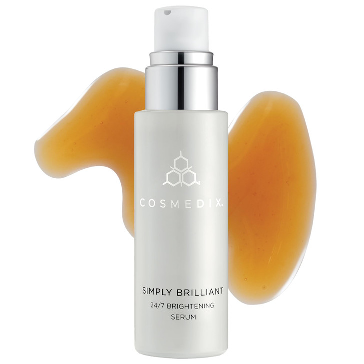 COSMEDIX Simply Brilliant 247 Brightening Face Serum Exfoliating Facial Serum for Fine Lines Wrinkles Uneven Skin Tone G