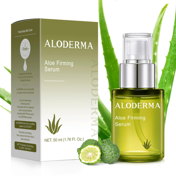 Aloderma Firming Face Serum with 63 Organic Aloe Vera AgeDefying Face Plumping Serum for Radiant Skin Tighten Skin Reduc