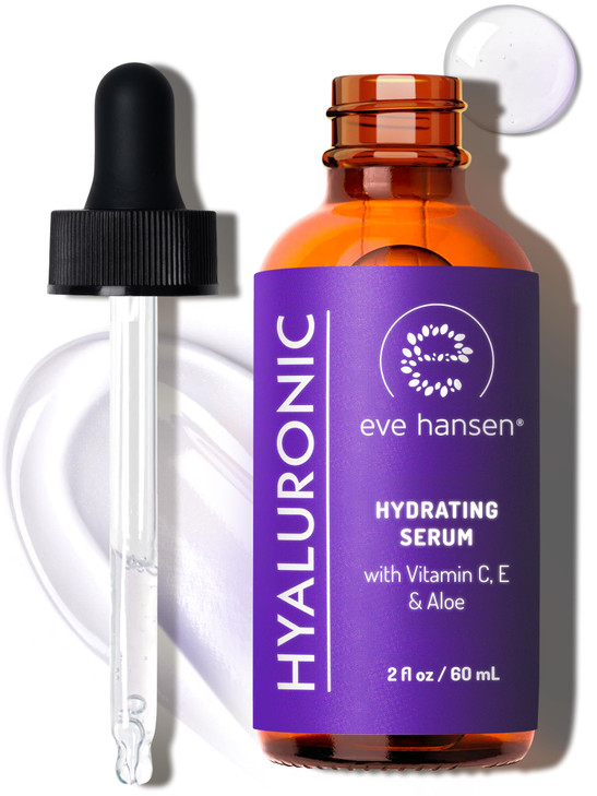 Eve Hansen Hyaluronic Acid Serum for Face Hydrating Serum with Vitamin C E AntiAging Facial Moisturizer for Plumping Wri