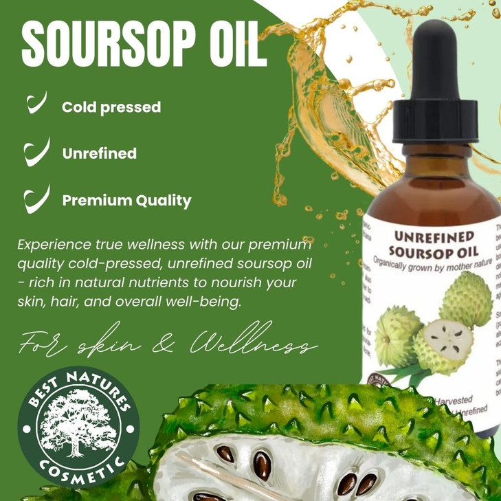 Virgin Soursop Oil Anona Muricata Graviola Guanabana 100 Pure Organic ColdPressed Unrefined 2oz 60ml Natural Facial Oil