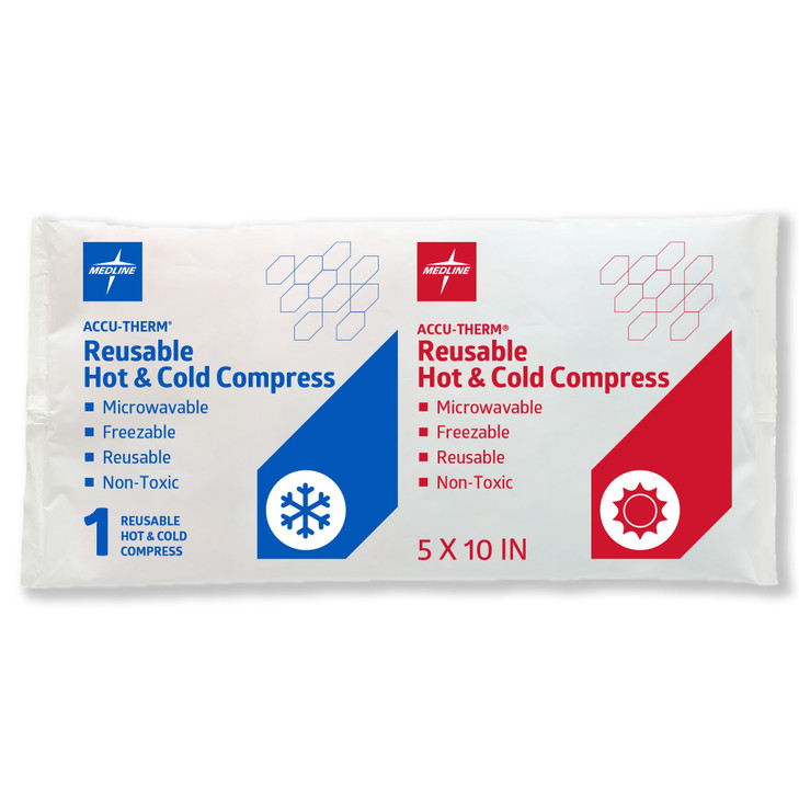 Medline Accu-Therm Reusable Hot/Cold Gel Packs, 5 x 10, Soft & Flexible, for Injuries, Fast Relief, Recovery & Muscle Soreness - Single online at globaldelivered