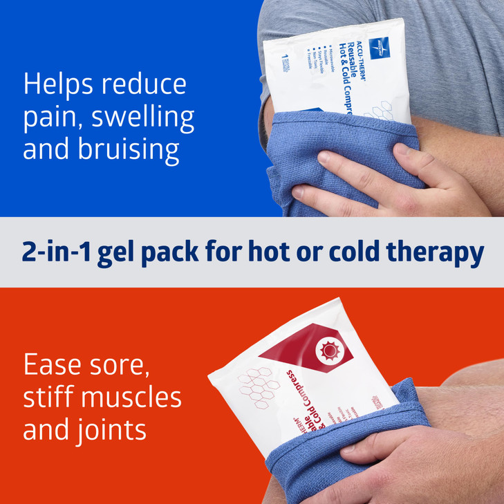 Medline Accu-Therm Reusable Hot/Cold Gel Packs, 5 x 10, Soft & Flexible, for Injuries, Fast Relief, Recovery & Muscle Soreness - Single online at globaldelivered